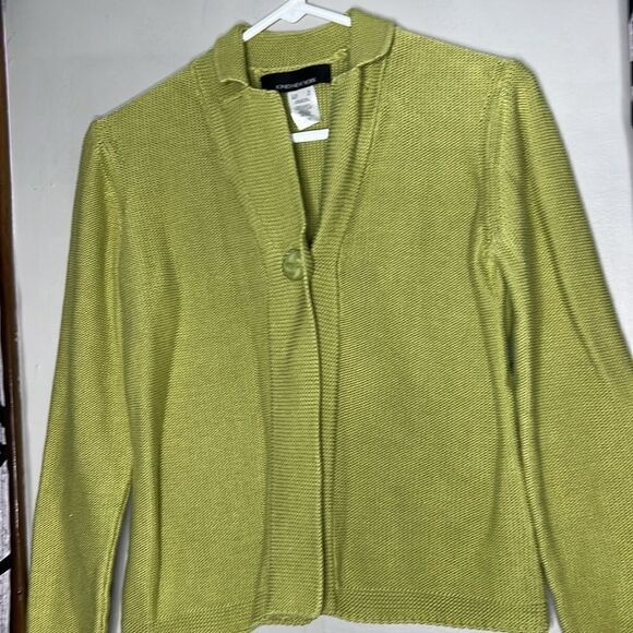 Jones New York Women's Knitted Apple Green Cardigan Small - Picture 6 of 11